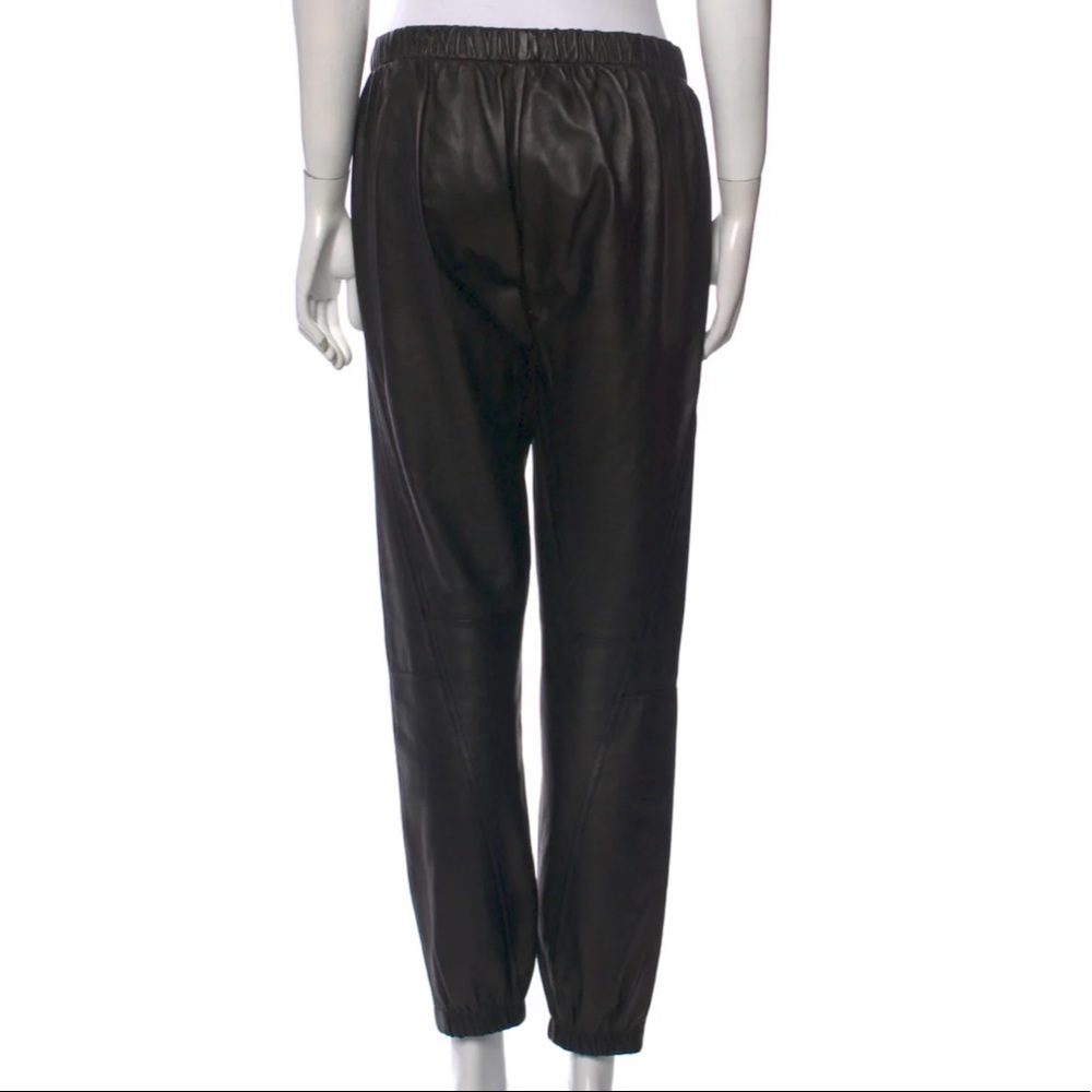 VINCE Black Leather Relaxed Elastic Waist Jogging Pants S - Picture 8 of 16